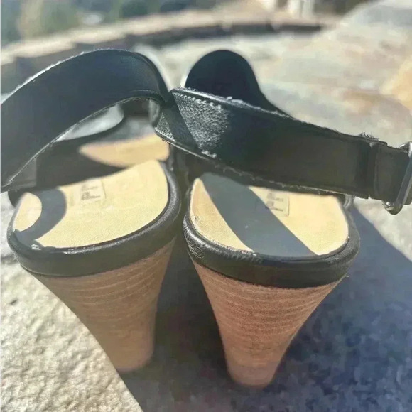 Paul Green Waverly Black Leather Slingback Block Heels Sandals Women's SizeUS 11 - Picture 5 of 9